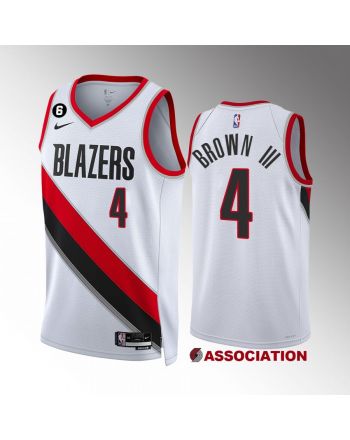 Portland Trail Blazers Greg Brown III 4 2022-23 Association Edition White Jersey Swingman