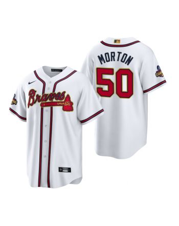 Charlie Morton 50 Atlanta Braves White 2022-23 Gold Program Jersey