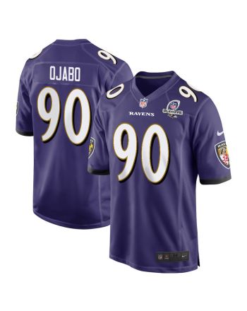 David Ojabo 90 Baltimore Ravens 2023 Playoffs Patch Game Men Jersey - Purple