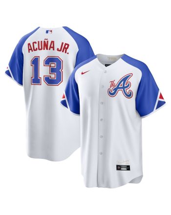 Ronald Acuña Jr. 13 Atlanta Braves 2023 City Connect Men Jersey - White