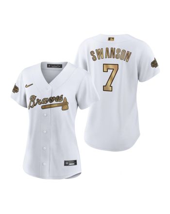 Women Atlanta Braves Dansby Swanson White 2022-23 All-Star Game Jersey