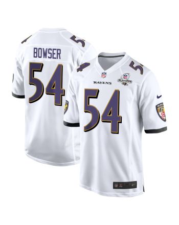 Tyus Bowser 54 Baltimore Ravens 2023 Playoffs Patch Game Men Jersey - White