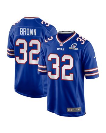 Kyron Brown 32 Buffalo Bills 2024 Divisional Patch Game Men Jersey - Royal