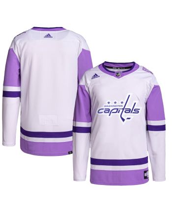 Washington Capitals Hockey Fights Cancer Primegreen Men Jersey - White/Purple