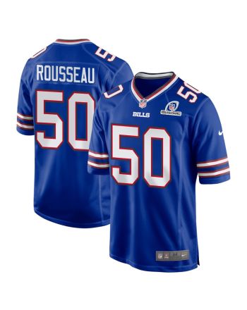 Greg Rousseau 50 Buffalo Bills 2024 Divisional Patch Game Men Jersey - Royal