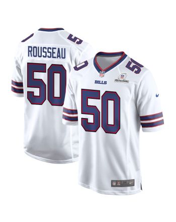 Greg Rousseau 50 Buffalo Bills 2024 Divisional Patch Game Men Jersey - White