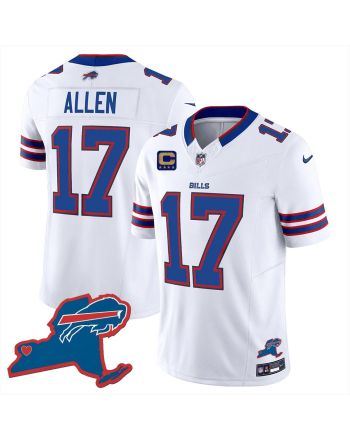 Josh Allen 17 Buffalo Bills New York Patch Game Men Jersey - White