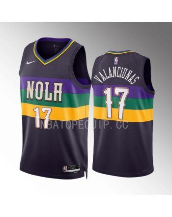 Jonas Valanciunas 17 New Orleans Pelicans Purple Jersey 2022-23 City Edition Swingman