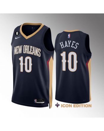 Jaxson Hayes 10 New Orleans Pelicans Navy Jersey 2022-23 Icon Edition NO.6 Patch