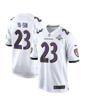 Rock Ya-Sin 23 Baltimore Ravens 2023 Playoffs Patch Game Men Jersey - White