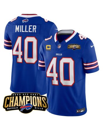 Von Miller 40 Buffalo Bills 2023 AFC East Champions Patch Game Men Jersey - Royal