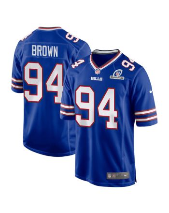 Andrew Brown 94 Buffalo Bills 2024 Divisional Patch Game Men Jersey - Royal