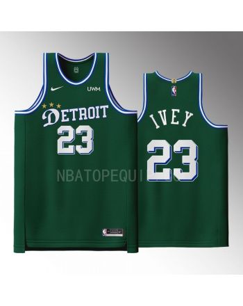 Detroit Pistons 23 Jaden Ivey Green Men Jersey 2022-23 City Edition