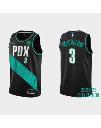 Portland Trail Blazers 3 C.J. McCollum 2022-23 City Edition Black Men Jersey