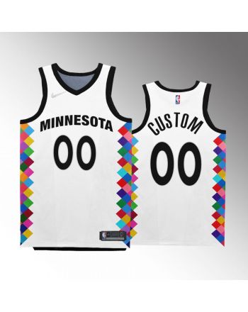 Minnesota Timberwolves Custom 00 2022-23 City Edition White Jersey Bob Dylan