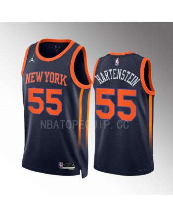 New York Knicks Isaiah Hartenstein 55 2022-23 Statement Edition Navy Men Jersey Swingman