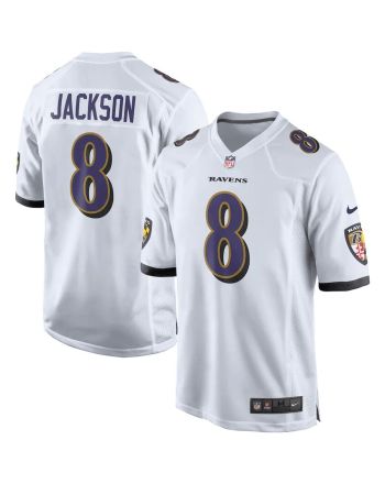 Lamar Jackson 8 Baltimore Ravens Player Game Jersey - White