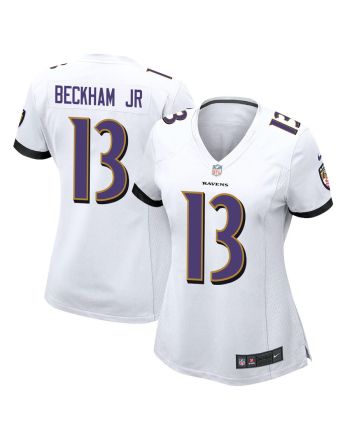 Odell Beckham Jr. 13 Baltimore Ravens Game Women Jersey - White