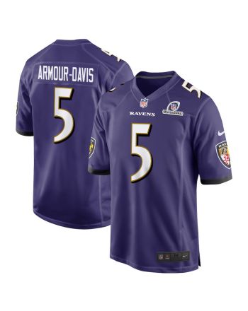 Jalyn Armour-Davis 5 Baltimore Ravens 2024 Divisional Patch Game Men Jersey - Purple