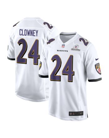 Jadeveon Clowney 24 Baltimore Ravens 2024 Divisional Patch Game Men Jersey - White