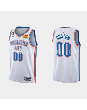 Oklahoma City Thunder Custom 00 2022-23 Association Edition White Men Jersey Swingman