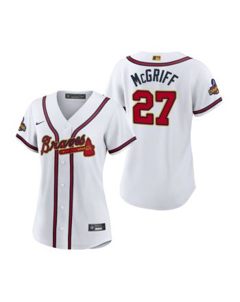 Women's Fred McGriff 27 Atlanta Braves White 2022-23 Gold Program Jersey