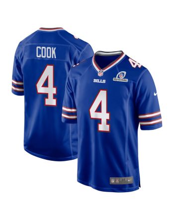 James Cook 4 Buffalo Bills 2024 Divisional Patch Game Men Jersey - Royal