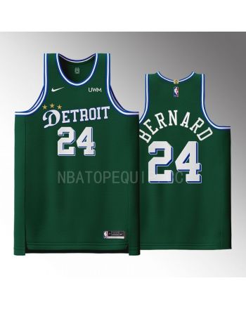 Detroit Pistons 24 Jules Bernard Green Men Jersey 2022-23 City Edition