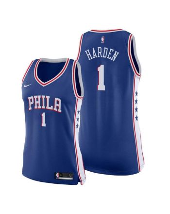 Philadelphia 76ers 1 James Harden Women Icon Edition Royal Jersey 2022 Trade Jersey