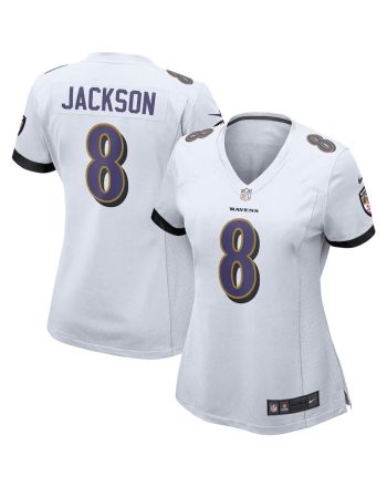 Lamar Jackson 8 Baltimore Ravens Women's Game Jersey - White