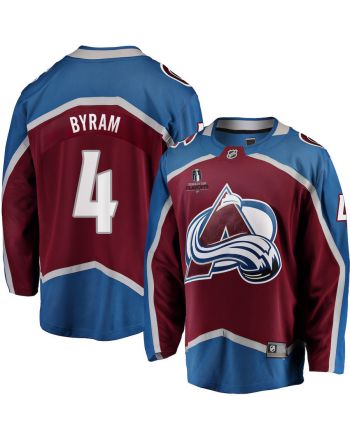 Bowen Byram 4 Colorado Avalanche Stanley Cup 2023 Playoffs Patch Home Breakaway Men Jersey - Burgundy