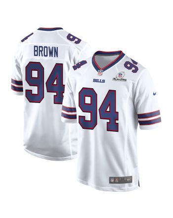 Andrew Brown 94 Buffalo Bills 2023 Playoffs Patch Game Men Jersey - White