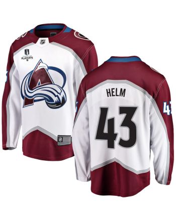 Darren Helm 43 Colorado Avalanche Stanley Cup 2023 Playoffs Patch Away Breakaway Men Jersey - White