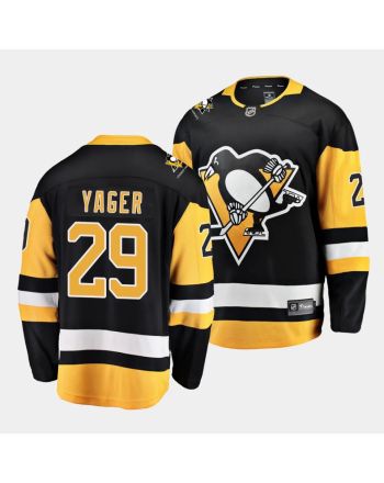 Brayden Yager #29 Pittsburgh Penguins 2023 NHL Draft Home Men Jersey - Black/Yellow