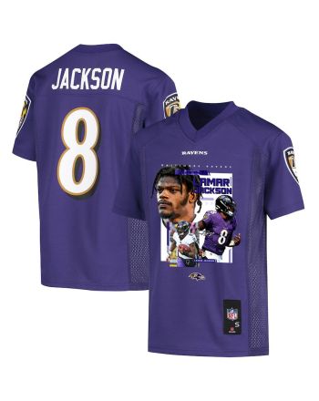 Lamar Jackson 8 Baltimore Ravens Cobra Jackson Game YOUTH Jersey - Purple