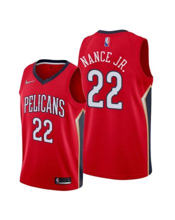 New Orleans Pelicans 22 Larry Nance Jr. 2022 Statement Edition Jersey Red - Men Jersey