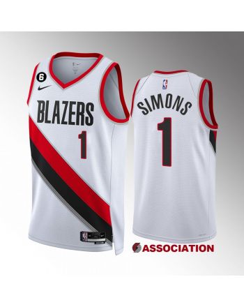 Portland Trail Blazers Anfernee Simons 1 2022-23 Association Edition White Jersey Swingman