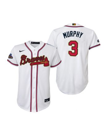 Youth Dale Murphy 3 Atlanta Braves White 2022-23 Gold Program Jersey