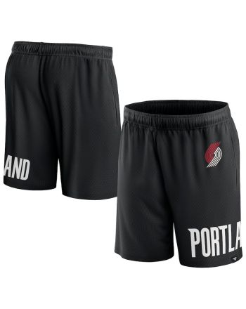 Portland Trail Blazers Black Free Throw Mesh Shorts - Men