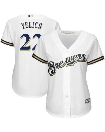 Christian Yelich Milwaukee Brewers Women's Plus Size Home Cool Base Player Jersey - White