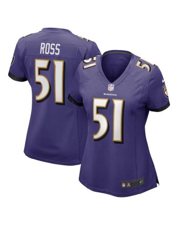 Josh Ross 51 Baltimore Ravens Women's Game Player Jersey - Purple