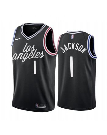 Reggie Jackson 2022-23 Los Angeles Clippers Black 1 City Edition Jersey Cursive - Men Jersey