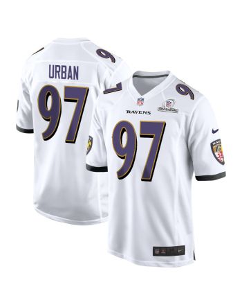 Brent Urban 97 Baltimore Ravens 2024 Divisional Patch Game Men Jersey - White