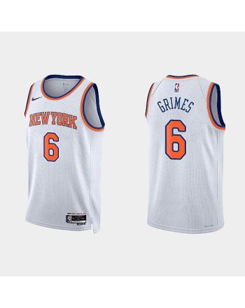 New York Knicks Quentin Grimes 6 2022-23 Association Edition White Men Jersey Swingman