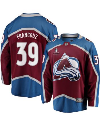 Pavel Francouz 39 Colorado Avalanche Stanley Cup 2023 Playoffs Patch Home Breakaway Men Jersey - Burgundy