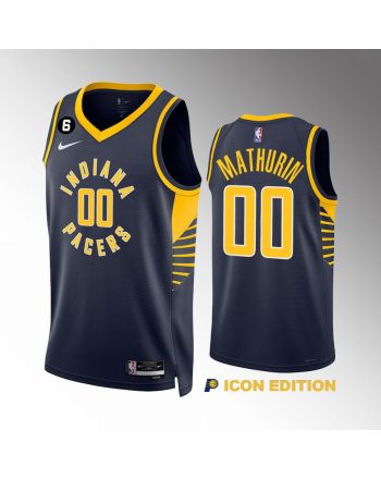 Bennedict Mathurin 00 Indiana Pacers Navy Icon Edition 2022-23 Jersey Swingman