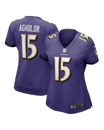 Nelson Agholor 15 Baltimore Ravens Women's Game Jersey - Purple