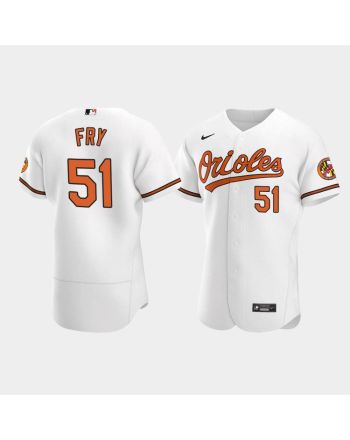 Paul Fry 51 Baltimore Orioles White Home Jersey Jersey