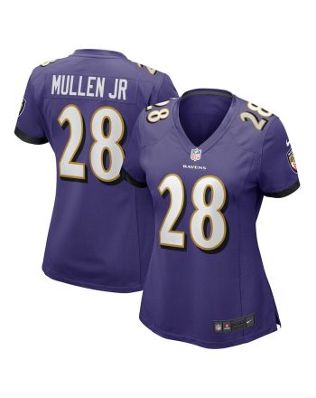 Trayvon Mullen Jr. 28 Baltimore Ravens Women Team Game Jersey - Purple