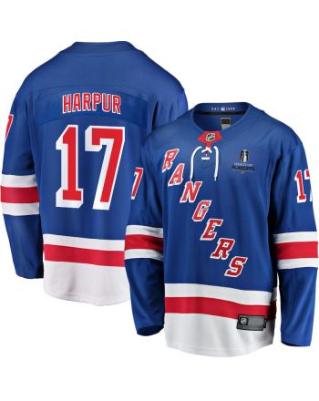 Ben Harpur 17 New York Rangers Stanley Cup 2023 Playoffs Patch Home Breakaway Men Jersey - Blue